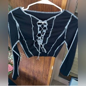Lace up crop top
